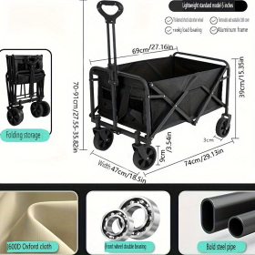 Heavy-duty Folding Multi-functional Camping Trolley - Multi-functional Camping And Beach Trolley - Durable Folding Design, Suitable For Outdoor Advent
