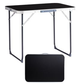 2.3ft Black Outdoor Folding Table Aluminum Alloy Rectangular 50kg Folding Tabletop