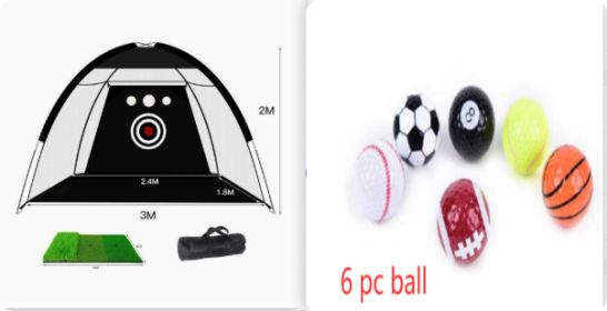 Golf Practice Net Tent Golf Hitting Cage Garden Grassland Practice Tent Golf Training Equipment Mesh Outdoor (Option: Practice Grass Mat set)
